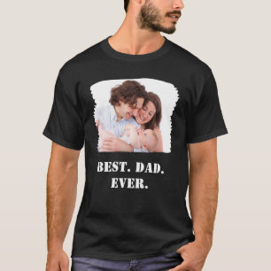 T-shirt Photo de famille personnalisée Meilleur papa jamai