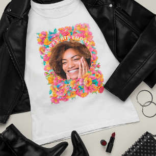 T-shirt Photo de fête d'anniversaire boule disco florale r