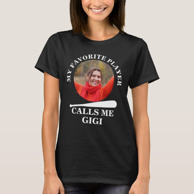 T-shirt Photo de forme de base-ball personnalisée mon base (Devant)