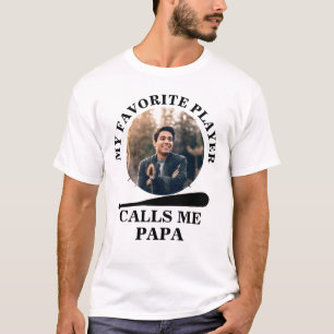 T-shirt Photo de forme de base-ball personnalisée mon base