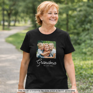 T-shirt Photo de grand-mère établie par écriture