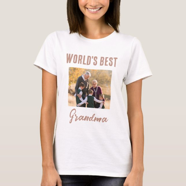 T-shirt photo de la meilleure grand-mère du monde (Devant)