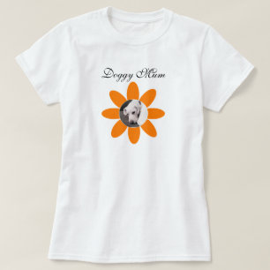 T-shirt Photo de mignon chien sur Pretty Orange Daisy Mum