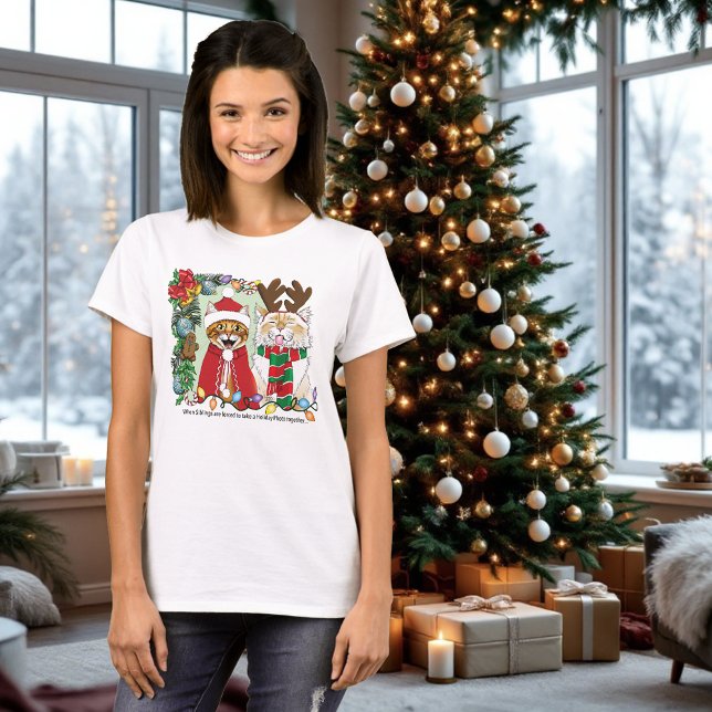 T-shirt Photo de Noël annuelle du chat (Créateur téléchargé)