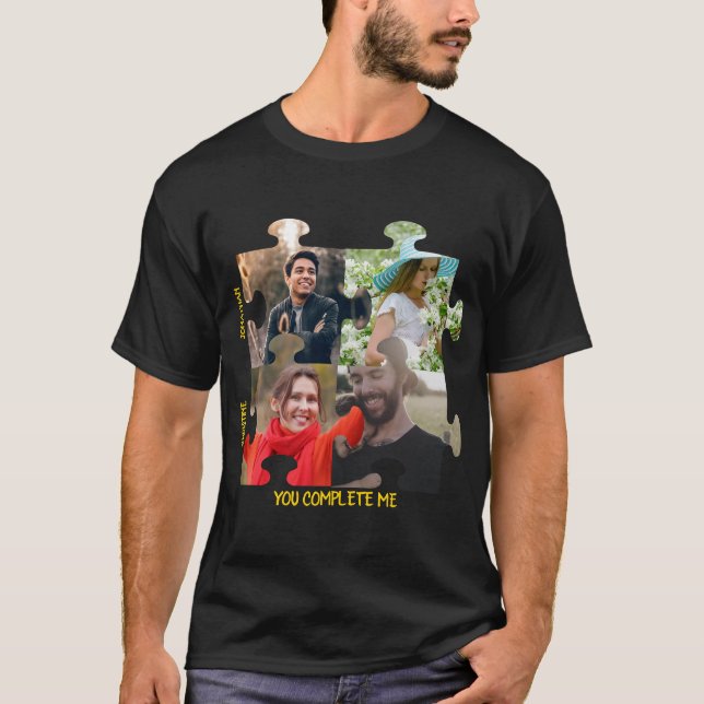 T-shirt Photo de pièce de puzzle personnalisée Vous me com (Devant)