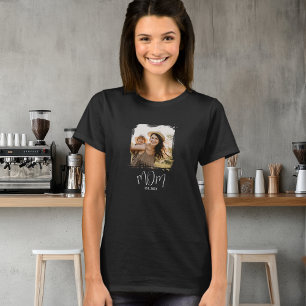T-shirt Photo de script établie par Maman