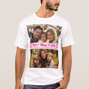 T-shirt Photo de texte élégant Fête des mères aquarelle ro