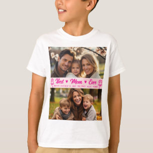 T-shirt Photo de texte élégant Fête des mères aquarelle ro