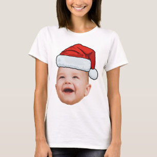 T-shirt Photo de visage de bébé personnalisé Noël du Père 
