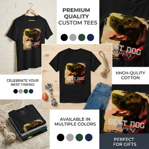 T-shirt Photo d'eau-forte de labrador noir moderne Meilleu