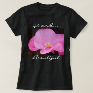 T-shirt Photo des belles fleurs roses 40e anniversaire 
