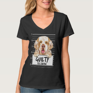 T-shirt Photo d'identité de Clumber Spaniel Chien Coupable