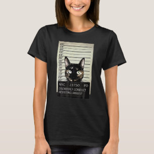 T-shirt Photo D'identité Féline Chat Criminel Prison Arres