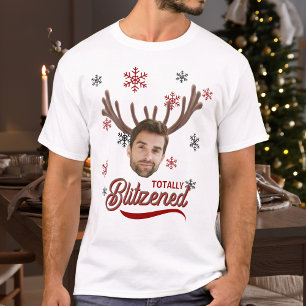 T-shirt Photo drôle visage illuminé Noël Cadeau personnali