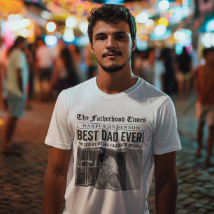 T-shirt Photo du journal personnalisé Best Papa Ever