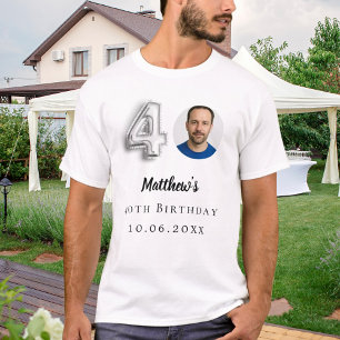 T-shirt photo en argent du 40e anniversaire