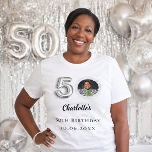 T-shirt photo en argent du 50e anniversaire