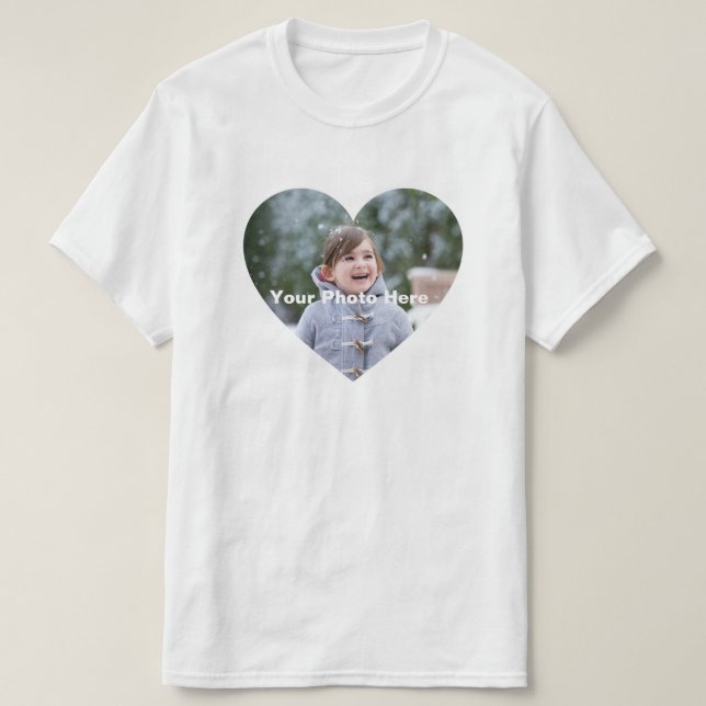 T-shirt photo en forme de coeur personnalisé (Design devant)