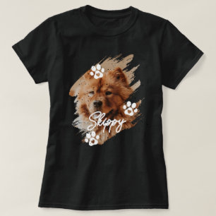 T-shirt Photo et nom de chien de compagnie à coup de pince