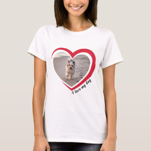 T-shirt Photo et nom personnalisés de l'Amoureux des chien