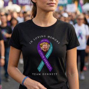 T-shirt Photo et nom personnalisés de mémorial de sensibil