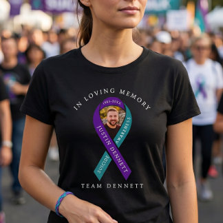 T-shirt Photo et nom personnalisés de mémorial de sensibil