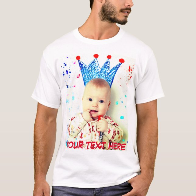 T-shirt Photo et texte personnalisés (Devant)