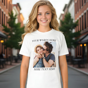 T-Shirt Photo et texte personnalisés