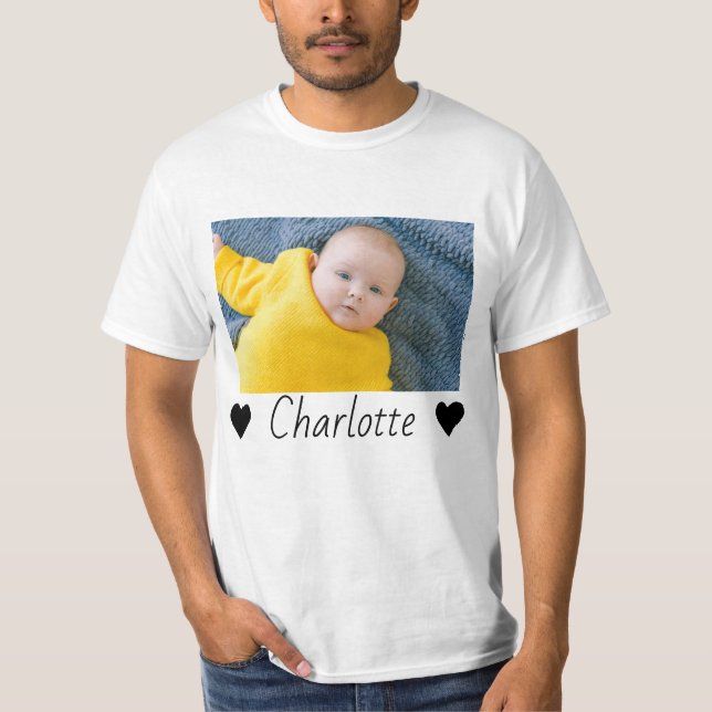 T-shirt Photo Et Texte Personnalisés (Devant)