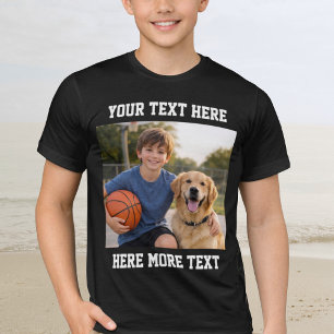 T-shirt Photo et texte personnalisés ou nom gras sportif
