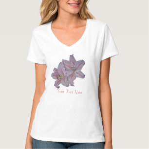 T-shirt photo florale de fleurs de lys roses