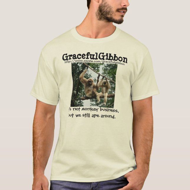 T-shirt Photo gracieuse de gibbon (Devant)