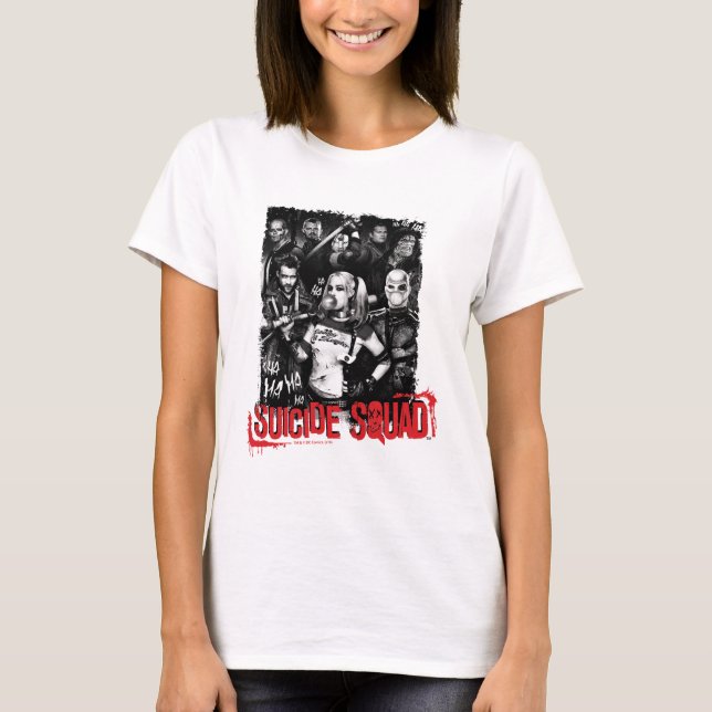 T-shirt Photo grunge de groupe du peloton | de suicide (Devant)