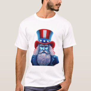 T-shirt Photo Holographique Patriotique De Oncle Sam