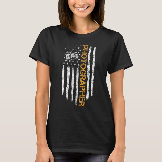 T-shirt Photo Lense Photographie du photographe du drapeau (Devant)