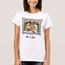 T-shirt Photo Mariage Couple Fancy Silver Frame Femmes