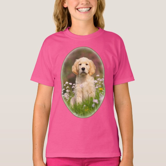 T-shirt Photo mignonne d'animal familier de chiot de chien (Devant)