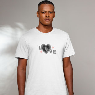 T-shirt Photo monochrome en forme d'amour personnalisé