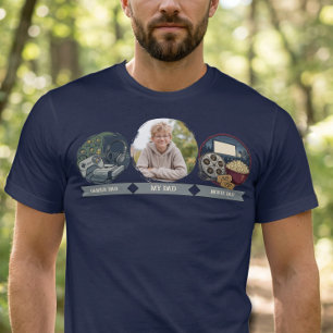 T-shirt Photo Papa Gamer Papa Cinéma Papa