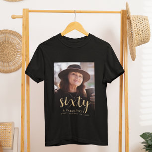 T-shirt Photo personnalisé 60 ans et fêtard Fête d'anniver