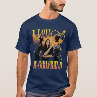 T-shirt Photo personnalisé J'aime ma copine Bootleg vintag