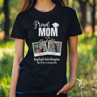 T-shirt Photo personnalisée 2024 Fier maman de l'étudiant
