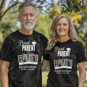 T-shirt Photo personnalisée 2024 Fière Parent du Diplômé