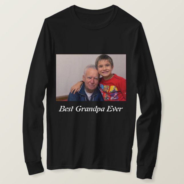 T-shirt Photo personnalisée du meilleur grand père (Design devant)