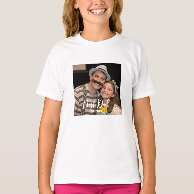 T-shirt photo personnalisée du meilleur père moderne (Devant)