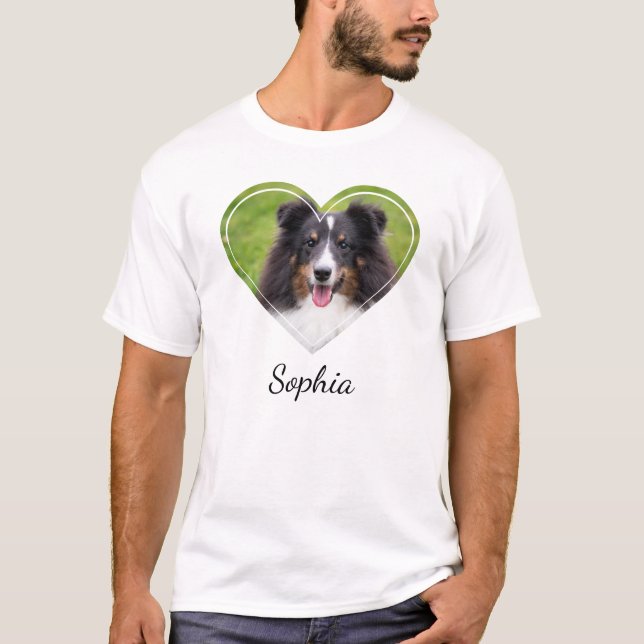 T-shirt Photo Personnalisée En Forme De Coeur Avec Un Nom (Devant)