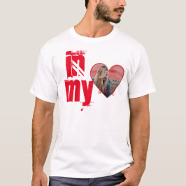 T-shirt Photo personnalisée en forme de coeur de Valentine