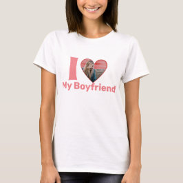 T-shirt Photo personnalisée en forme de coeur de Valentine