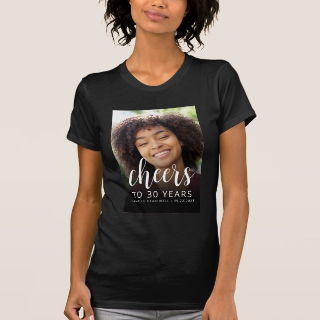 T-shirt Photo personnalisée Fête du 30e anniversaire (Devant)