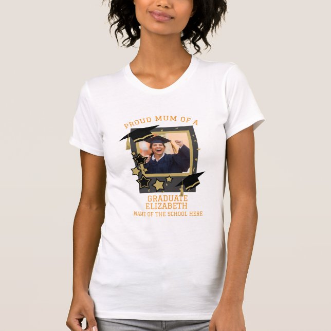 T-shirt Photo personnalisée "Fier maman d'un diplômé" (Devant)